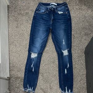 KanCan Dark Blue Distressed Skinny Jeans